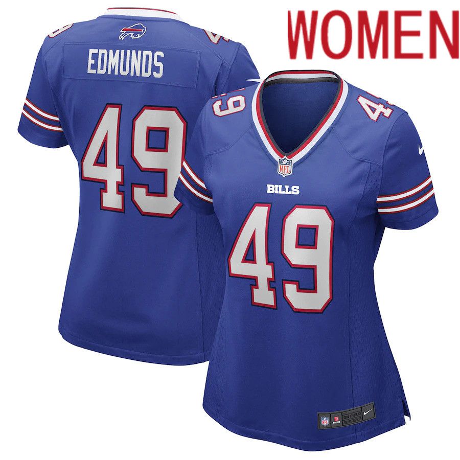Women Buffalo Bills #49 Tremaine Edmunds Royal Nike Game NFL Jersey->women nfl jersey->Women Jersey